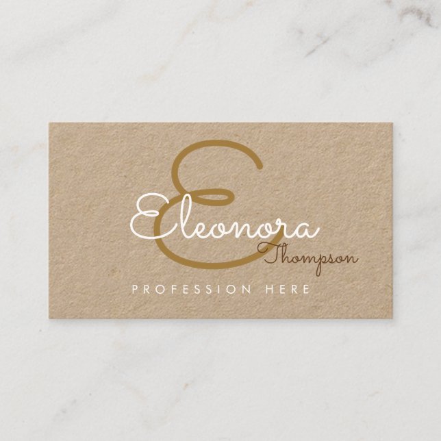 carte de contact pro / monogramme original sur kra (Devant)