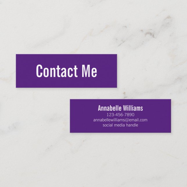 Carte de contact royale professionnelle violet et  (Devant / Derrière)