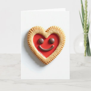 Carte de Cookie en forme de Cœur Rouge