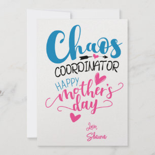 Carte de coordinateur du Chaos - Amusant Invitatio