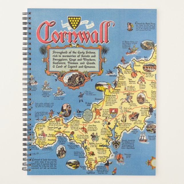 Carte de Cornwall, Angleterre (Devant)