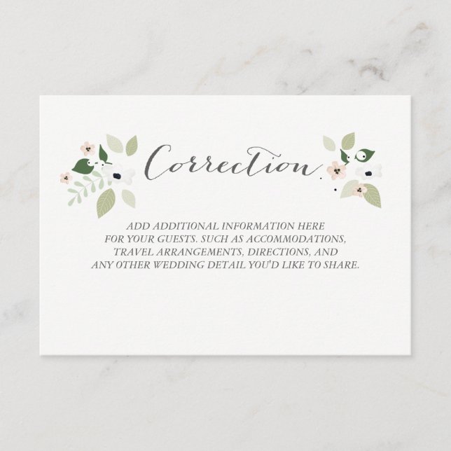 Carte de correction des fleurs de pré (Devant)