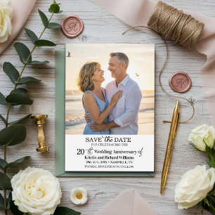 Carte De Correspondance 20e Anniversaire de Mariage Enregistrez la Date Ph