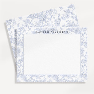Carte de correspondance à bordure florale en toile