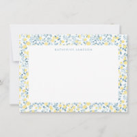 Carte de correspondance à monogramme Blue Yellow L
