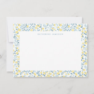 Carte de correspondance à monogramme Blue Yellow L