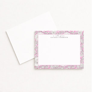 Carte de correspondance à motif floral rose inspir