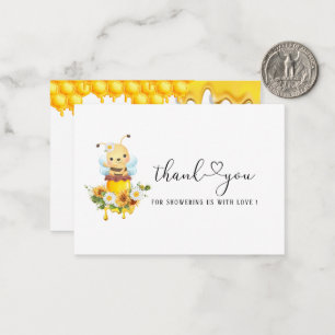 Carte De Correspondance Abeille de miel Doux Jaune Fleur de soleil Aquarel