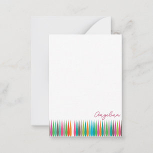 Carte De Correspondance Abstrait arc-en-ciel gouttes motif Nom personnalis