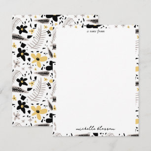 Carte De Correspondance Abstrait Gris jaune noir gris sans joint motif flo