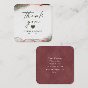 Carte De Correspondance Abstrait moderne Terra Rosa Merci Mariage rose