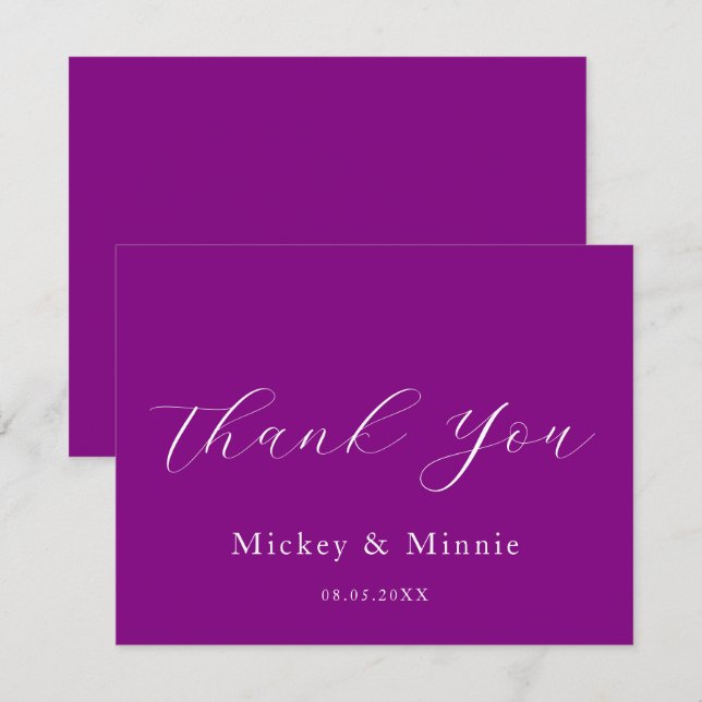 Carte De Correspondance Accueil personnalisé en Merci violet (Devant / Derrière)