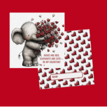 Adorable Elephant Valentine Card