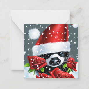 Carte De Correspondance Adorable Skunk de Noël
