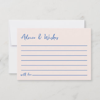 Carte De Correspondance Advice & Wishes Blu Hand Drawn Bridal Shower