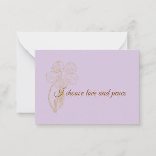 Carte De Correspondance Affirmation Positive « Je Choisis l'Amour et la Pa
