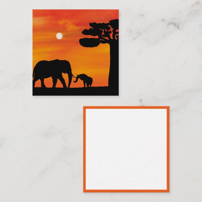 Carte De Correspondance africain, motif afracan, marron, élégant, nature (Devant / Derrière)