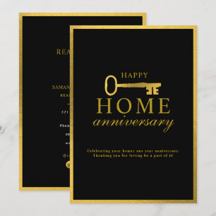 Carte De Correspondance Agent immobilier Joyeux Anniversaire de Maison Clé