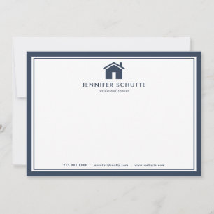 Carte De Correspondance Agent immobilier personnalisé Marine En vichy