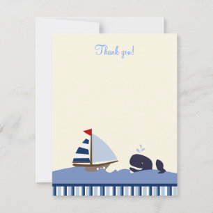 Carte De Correspondance Ahoy Mate Blue Whale 4x5 Flat Merci note