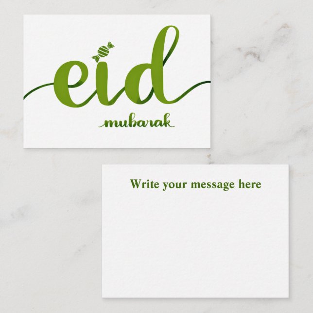 Carte De Correspondance Aïd Moubarak (Devant / Derrière)