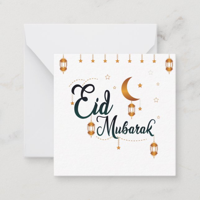 Carte De Correspondance Aïd Moubarak Golden (Devant)