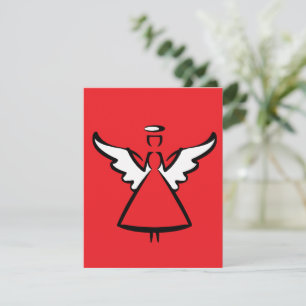Carte De Correspondance Ailes d'ange et halo minimalistes Silhouette gra