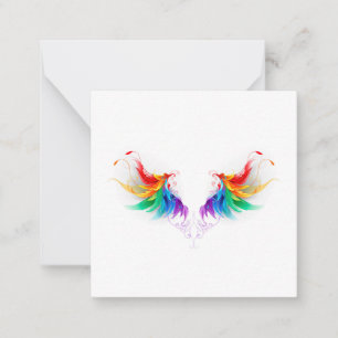 Carte De Correspondance Ailes fluffy arc-en-ciel
