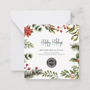 Carte De Correspondance Ajouter un logo Affaires Noël Vacances vertes