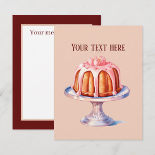 Carte De Correspondance Ajouter un message sur le gâteau Cute Bundt