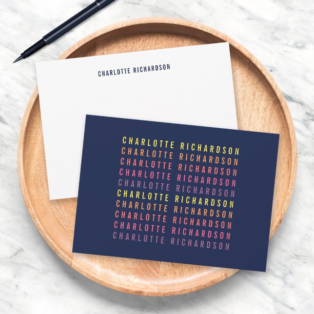 Carte De Correspondance Ajoutez votre nom Dégradé de couleur amusant (Créateur téléchargé)