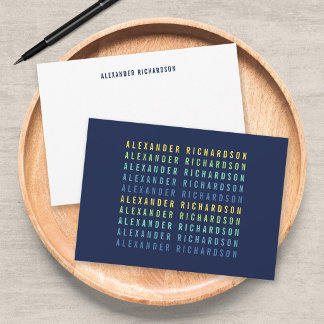 Carte De Correspondance Ajoutez Votre Nom Dégradé de Couleurs Amusant