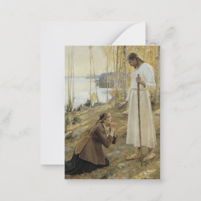 Carte De Correspondance Albert Edelfeue - Christ et Mary Magdalene (Devant)