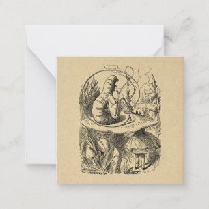 Carte De Correspondance Alice au pays des merveilles Alice avec la chenill
