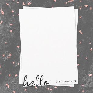 Carte De Correspondance Allo minimal Coeur moderne propre blanc simple