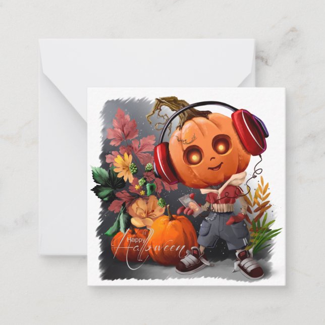 Carte De Correspondance Amateur de musique citrouille Halloween (Devant)