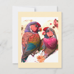 CARTE DE CORRESPONDANCE AMATEUR DOUCE, OISEAU VINTAGE COLORÉ