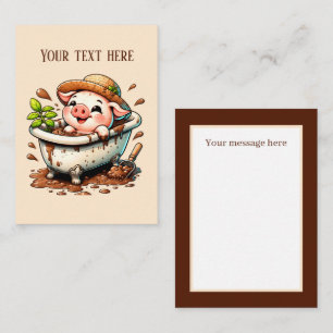 Carte De Correspondance Amateurs de cochon pays mignon ajouter du texte No