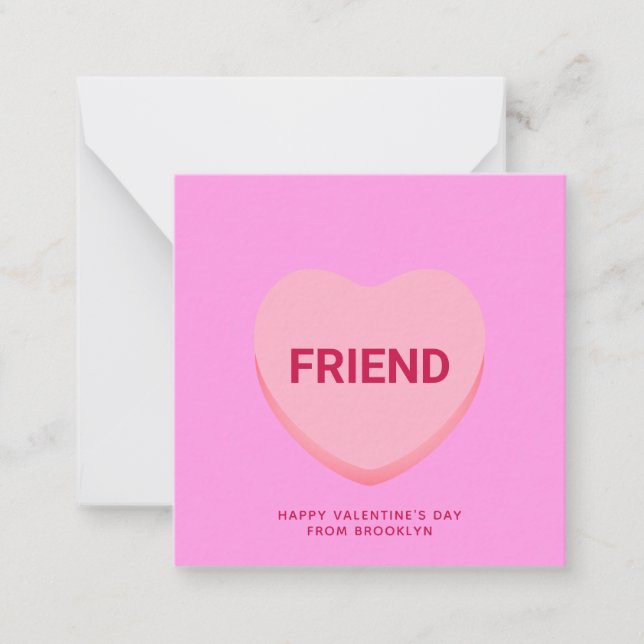 Carte De Correspondance Ami conversation rose coeur Saint Valentin (Devant)