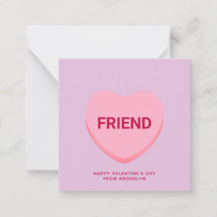 Carte De Correspondance Ami conversation violet coeur Saint Valentin