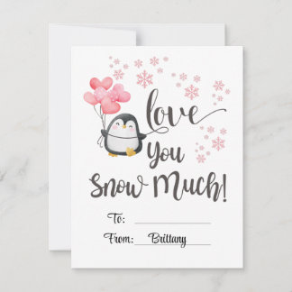 Carte De Correspondance Amour - ENFANTS Cute Pingouin Saint-Valentin Perso