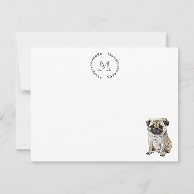Carte De Correspondance Amoureux des chiens Pug Personnalisé (Devant)