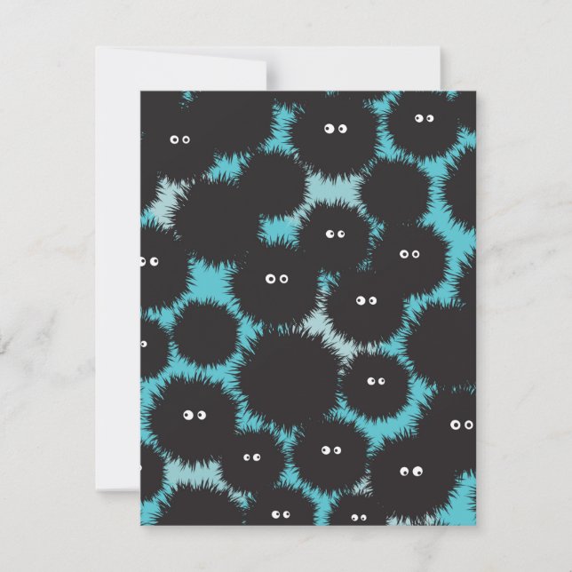 Carte De Correspondance Amusant monstres noirs moelleux (Devant)