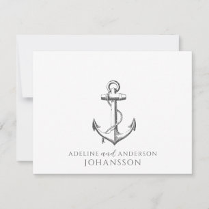 Carte De Correspondance Ancre Nautical Couple Names