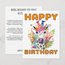 Anniversaire de la Giraffe