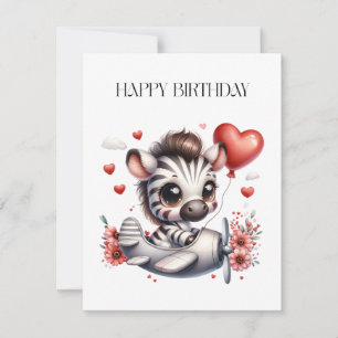 Carte De Correspondance Anniversaire de Zebra Pilot