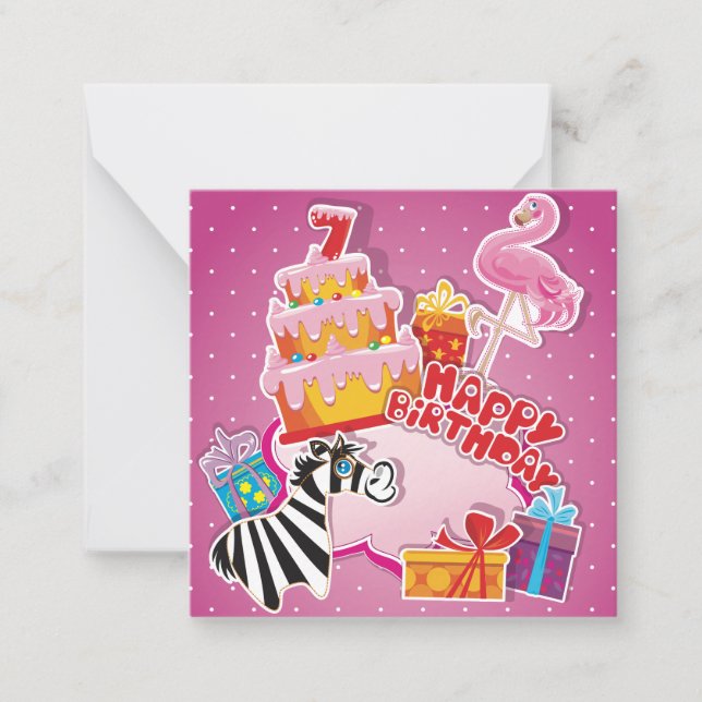Carte De Correspondance Anniversaire d'enfants mignons (Devant)