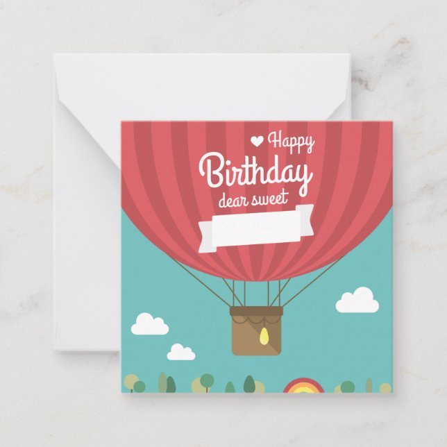 Carte De Correspondance Anniversaire du ballon à air chaud (Devant)