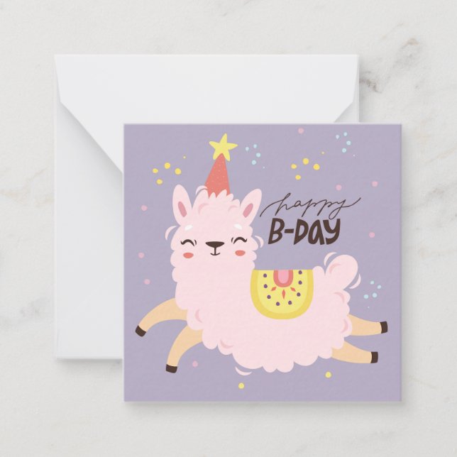 Carte De Correspondance Anniversaire Llama (Devant)