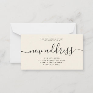 Carte De Correspondance Annonce de nouveau script d'adresse de déménagemen